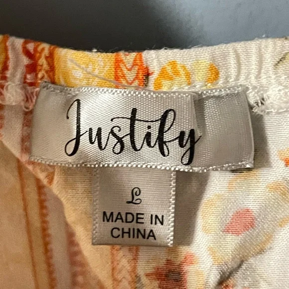 Justify Boho Floral Striped Crochet Maxi Dress - Size L - Picture 4 of 4